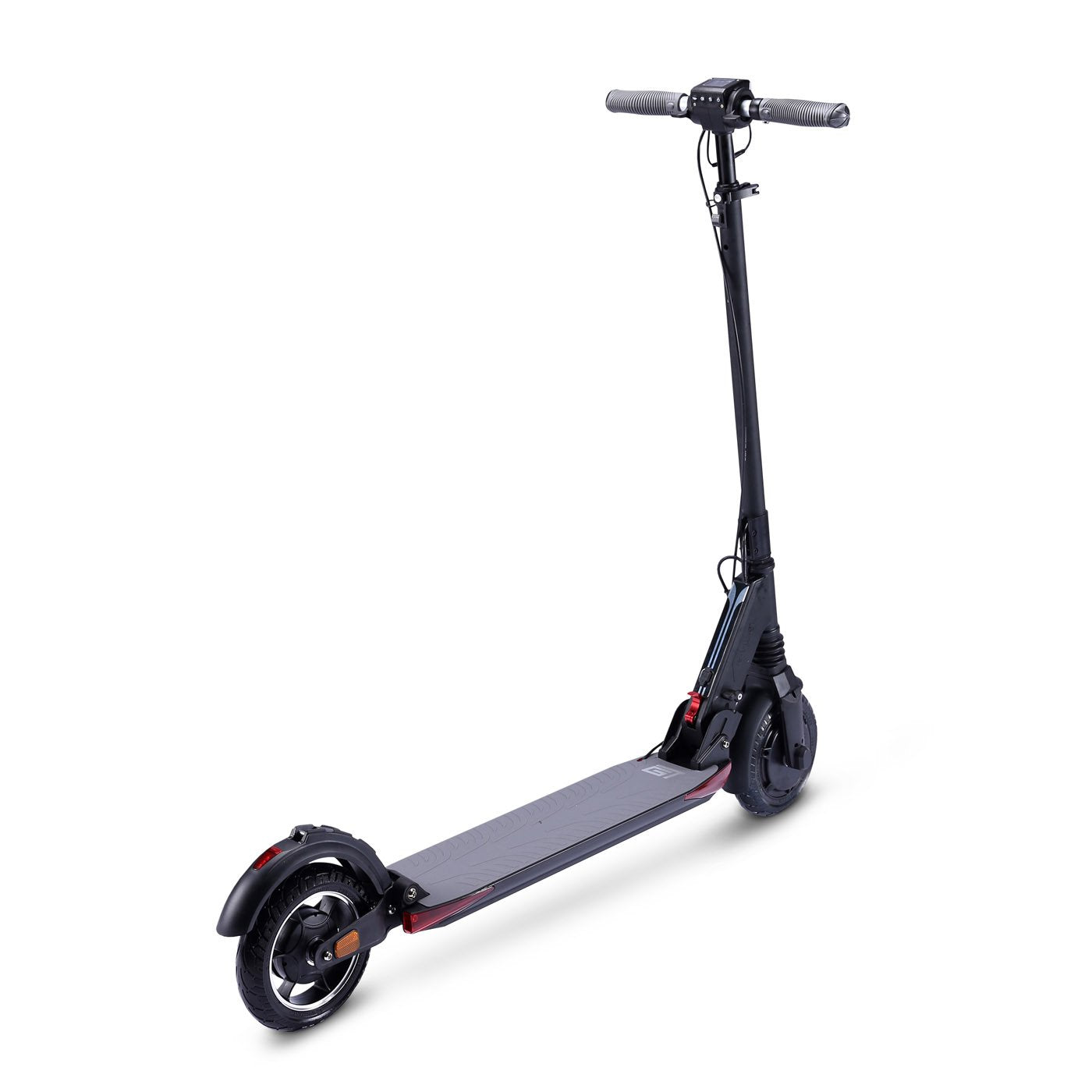 Color display and bright headlight feature on this electric scooter.